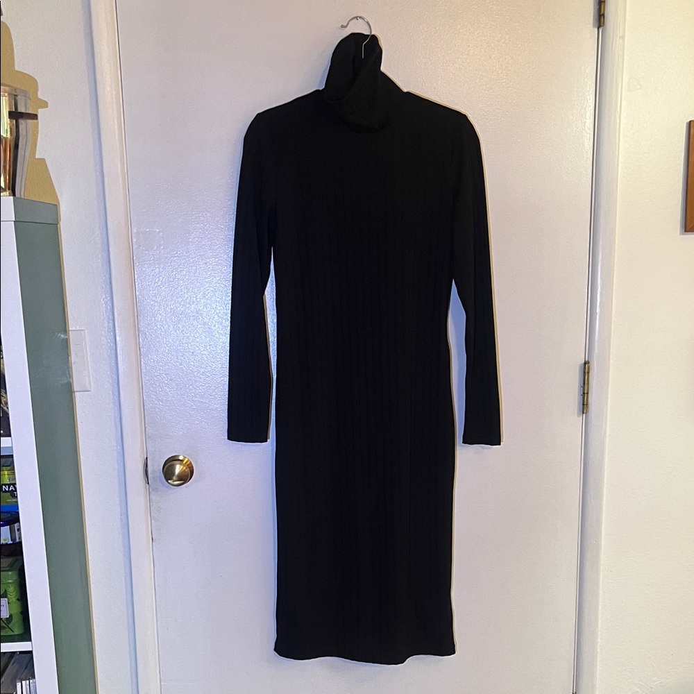 H&M Black Ribbed Sweater Dress